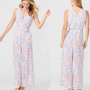 J McLaughlin Hermione Jumpsuit in Coral/Aqua Size 12